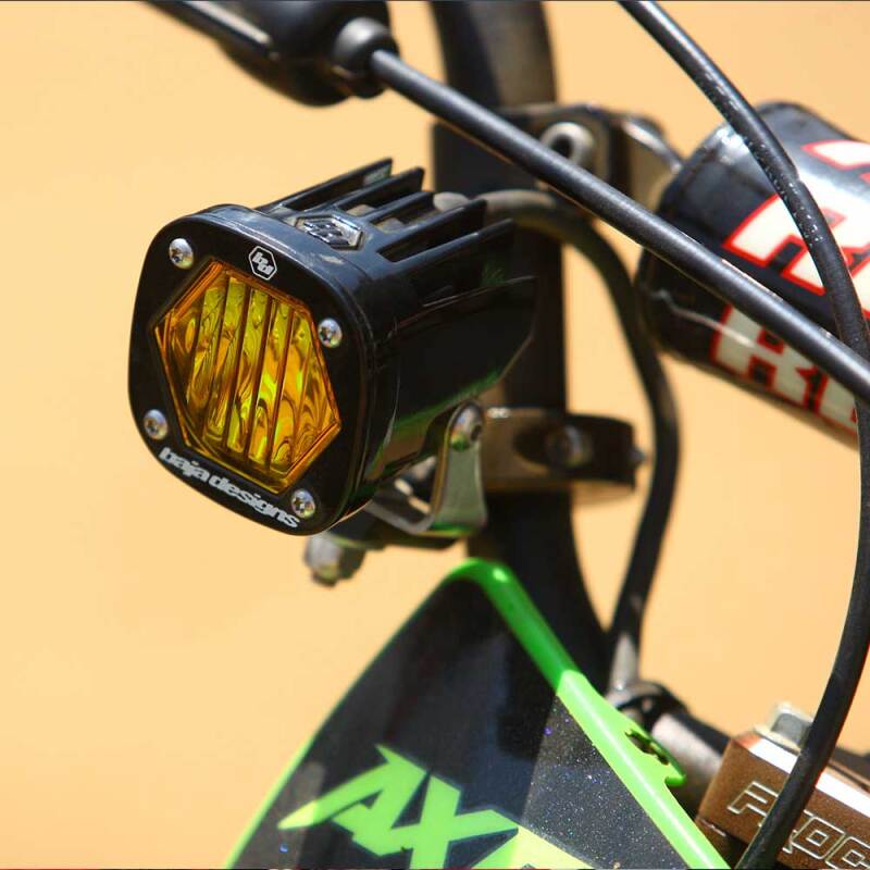 Baja Designs S1 Weitwinkel-LED-Leuchte mit Elektrostarter für Pitbikes – Gelb