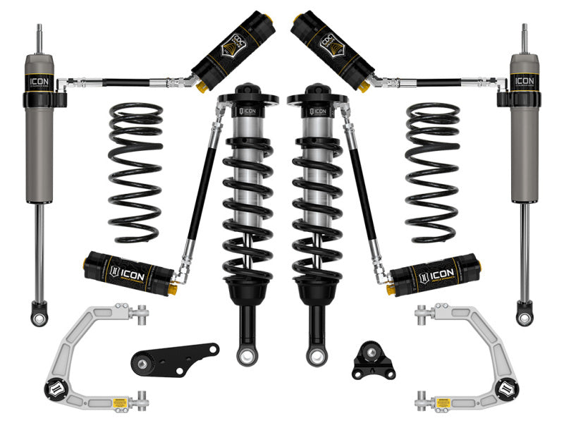 ICON 2024+ Toyota Tacoma 1,25-3 Zoll Stage 5 Fahrwerkssystem aus Billet-Aluminium mit Dreifachfederung