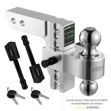 Rhino USA 8-Zoll-Hochleistungs-Anhängerkupplung – 2,5 Zoll (Silber)