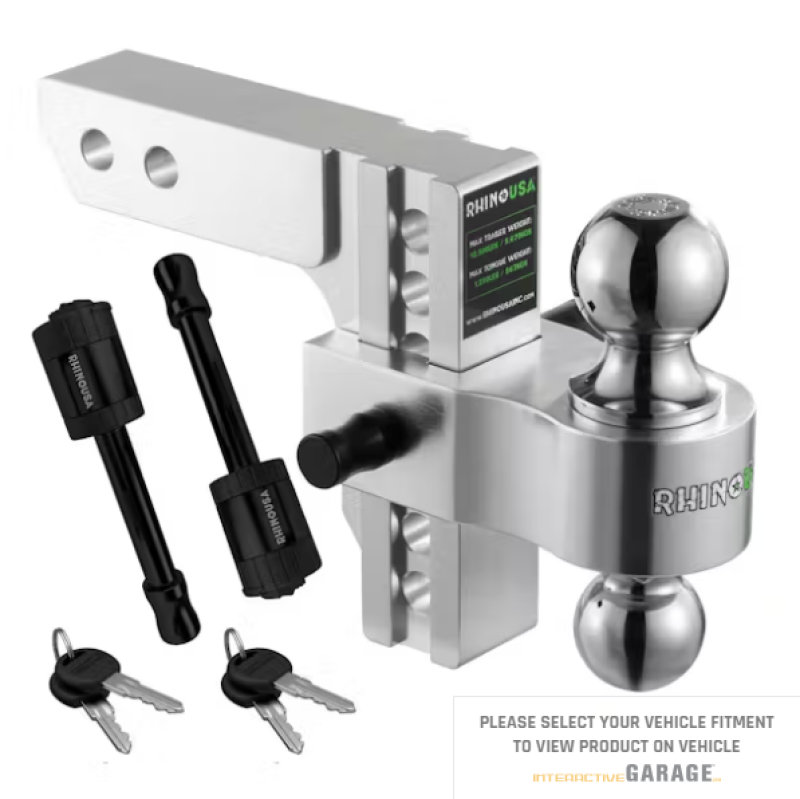 Rhino USA 8-Zoll-Hochleistungs-Anhängerkupplung – 2,5 Zoll (Silber)